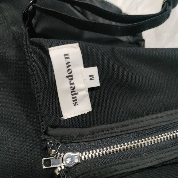 Superdown Black Ruffled Oaklynn Bustier Spaghetti Straps & Back Zipper Closure M - Picture 6 of 7